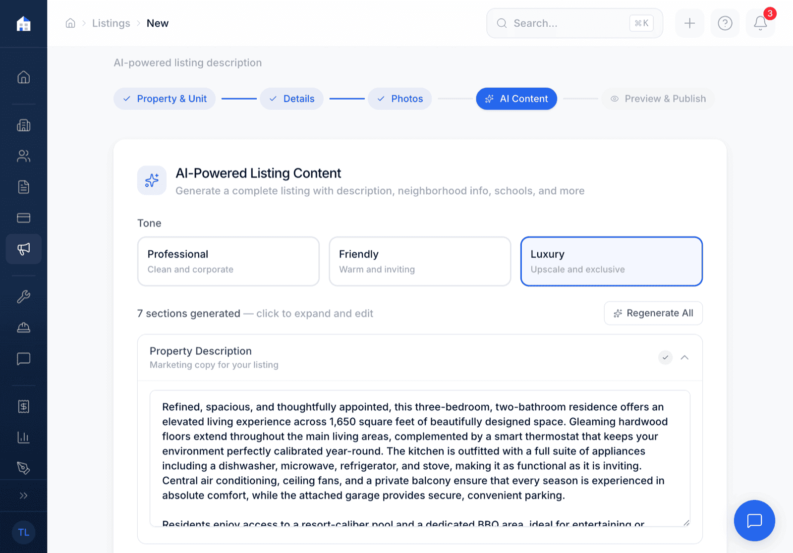 AI listing description