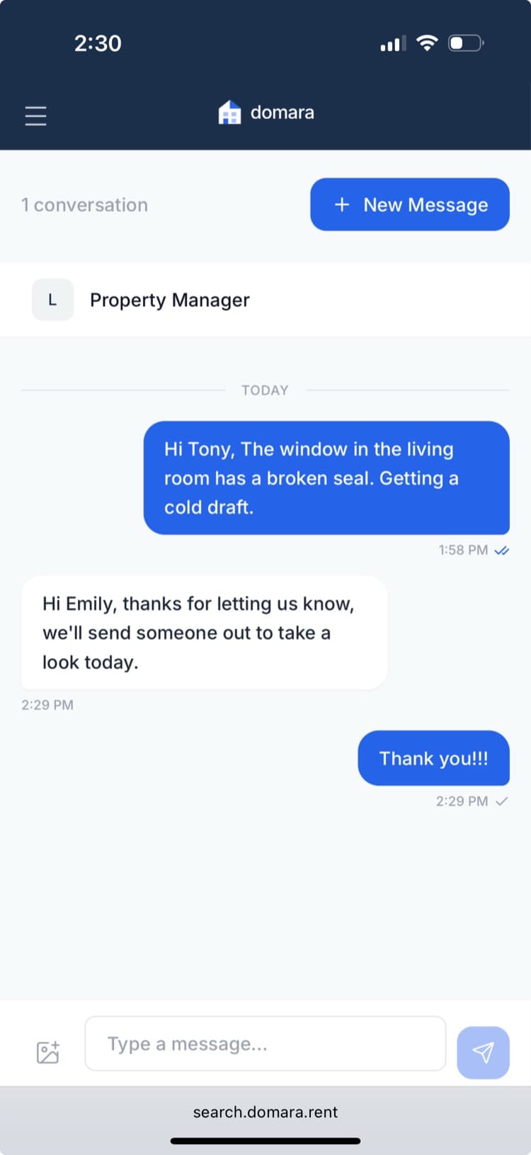 Tenant messaging